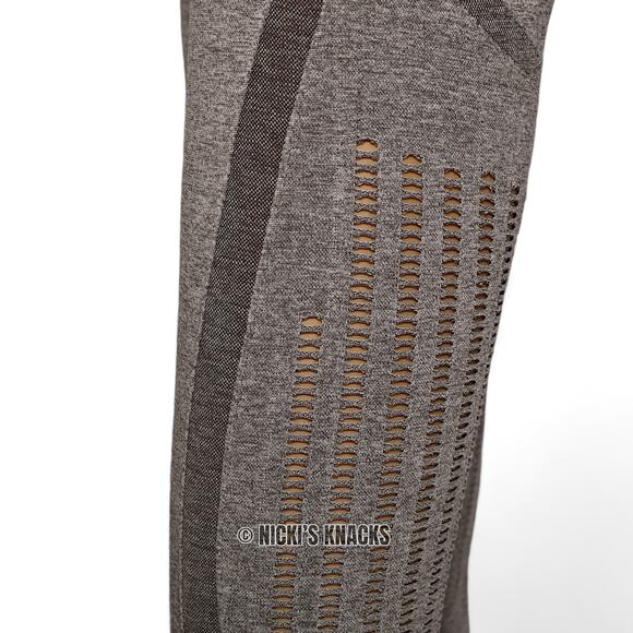 Gray Seamless Compression Contour Leggings High Waist Gym Athleisure Size S - Picture 5 of 10